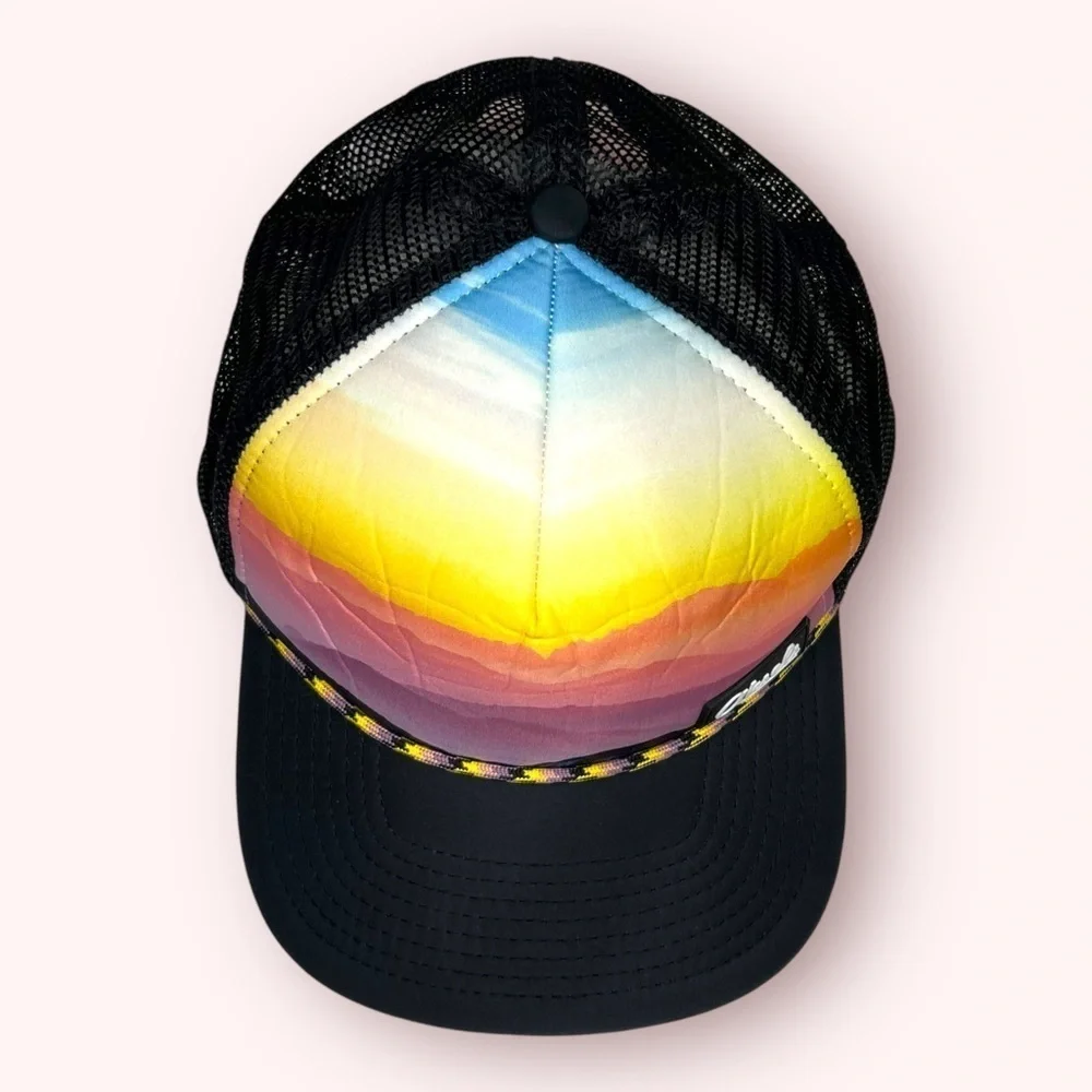 Colorful Gradient Snap Back Baseball Cap Trucker Hat